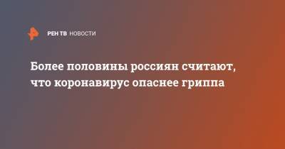 Валерий Федоров - Более половины россиян считают, что коронавирус опаснее гриппа - ren.tv