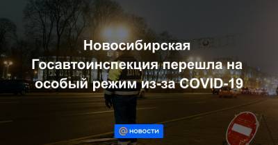 Новосибирская Госавтоинспекция перешла на особый режим из-за COVID-19 - news.mail.ru - Новосибирск