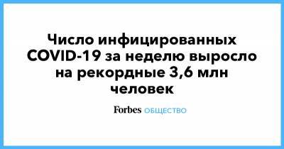 Число инфицированных COVID-19 за неделю выросло на рекордные 3,6 млн человек - forbes.ru