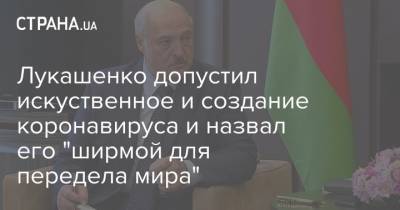 Александр Лукашенко - Лукашенко - Лукашенко допустил искуственное и создание коронавируса и назвал его "ширмой для передела мира" - strana.ua - Белоруссия