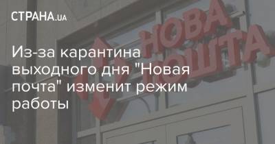 Из-за карантина выходного дня "Новая почта" изменит режим работы - strana.ua