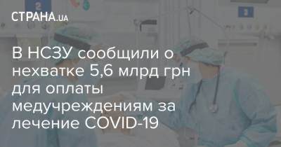 Андрей Виленский - В НСЗУ сообщили о нехватке 5,6 млрд грн для оплаты медучреждениям за лечение COVID-19 - strana.ua - Украина