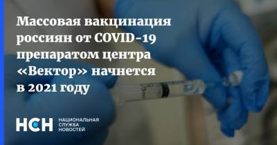 Анна Попова - Массовая вакцинация россиян от COVID-19 препаратом центра «Вектор» начнется в 2021 году - nsn.fm - Россия