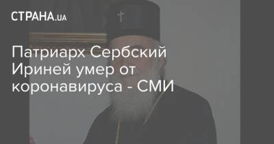 патриарх Кирилл - Патриарх Сербский Ириней умер от коронавируса - СМИ - strana.ua - Россия - Сербия - Белград