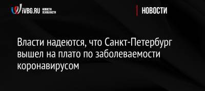 Дмитрий Лисовец - Власти надеются, что Санкт-Петербург вышел на плато по заболеваемости коронавирусом - ivbg.ru - Россия - Санкт-Петербург