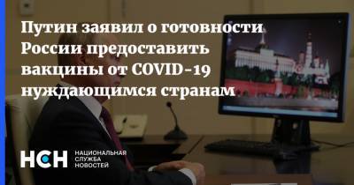 Владимир Путин - Путин заявил о готовности России предоставить вакцины от COVID-19 нуждающимся странам - nsn.fm - Россия