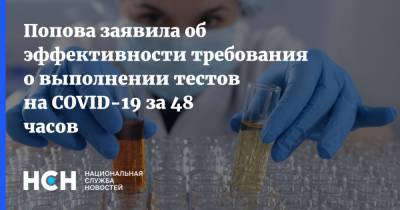 Анна Попова - Попова заявила об эффективности требования о выполнении тестов на COVID-19 за 48 часов - nsn.fm