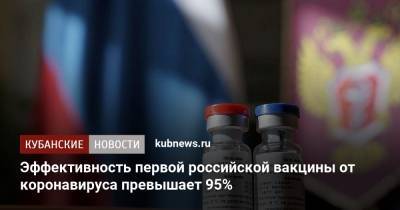 Эффективность первой российской вакцины от коронавируса превышает 95% - kubnews.ru