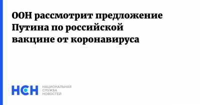 Владимир Путин - Стефан Дюжаррик - ООН рассмотрит предложение Путина по российской вакцине от коронавируса - nsn.fm - Россия