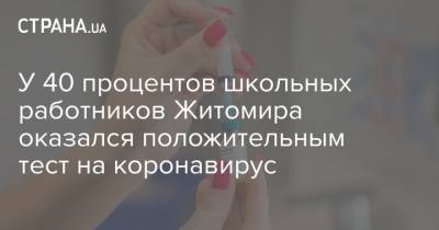 У 40 процентов школьных работников Житомира оказался положительным тест на коронавирус - strana.ua - Украина - Житомир