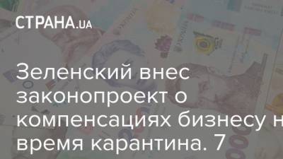 Зеленский внес законопроект о компенсациях бизнесу на время карантина. 7 главных пунктов - strana.ua - Украина