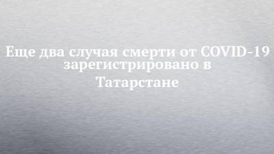 Еще два случая смерти от COVID-19 зарегистрировано в Татарстане - chelny-izvest.ru - республика Татарстан