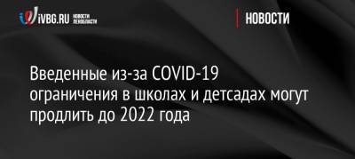 Анна Попова - Введенные из-за COVID-19 ограничения в школах и детсадах могут продлить до 2022 года - ivbg.ru - Россия