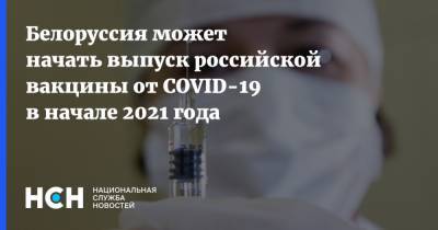 Дмитрий Мезенцев - Белоруссия может начать выпуск российской вакцины от COVID-19 в начале 2021 года - nsn.fm - Россия - Белоруссия