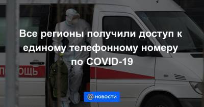Владимир Путин - Все регионы получили доступ к единому телефонному номеру по COVID-19 - news.mail.ru - Россия
