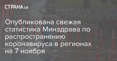 Максим Степанов - Опубликована свежая статистика Минздрава по распространению коронавируса в регионах на 7 ноября - strana.ua - Украина - Харьковская обл.