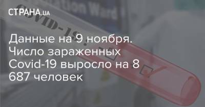 Данные на 9 ноября. Число зараженных Covid-19 выросло на 8 687 человек - strana.ua - Киев