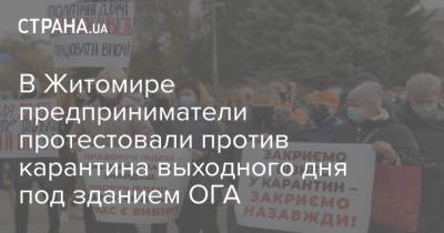 В Житомире предприниматели протестовали против карантина выходного дня под зданием ОГА - strana.ua - Житомир