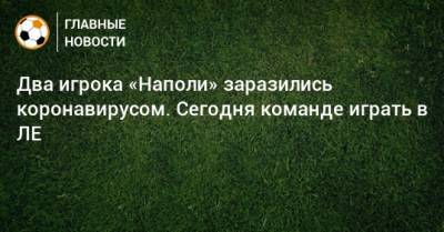 Два игрока «Наполи» заразились коронавирусом. Сегодня команде играть в ЛЕ - bombardir.ru