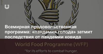 Дэвид Бизли - Всемирная продовольственная программа: «пандемия голода» затмит последствия от пандемии ковида - news.tut.by