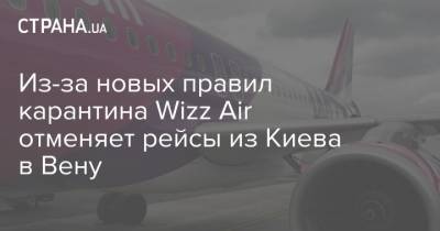 Из-за новых правил карантина Wizz Air отменяет рейсы из Киева в Вену - strana.ua - Вена - Киев