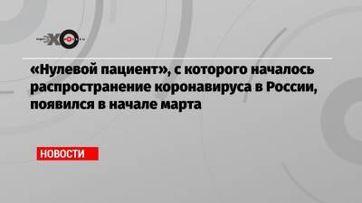 Анна Попова - «Нулевой пациент», с которого началось распространение коронавируса в России, появился в начале марта - echo.msk.ru - Россия - Китай