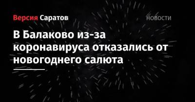 В Балаково из-за коронавируса отказались от новогоднего салюта - nversia.ru - район Балаковский