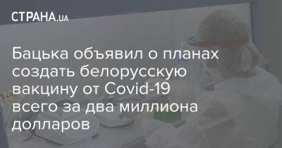 Александр Лукашенко - Бацька объявил о планах создать белорусскую вакцину от Covid-19 всего за два миллиона долларов - strana.ua - Украина - Белоруссия