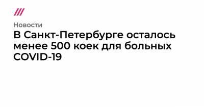 В Санкт-Петербурге осталось менее 500 коек для больных COVID-19 - tvrain.ru - Россия - Санкт-Петербург