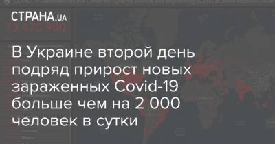 Максим Степанов - В Украине второй день подряд прирост новых зараженных Covid-19 больше чем на 2 000 человек в сутки - strana.ua - Украина