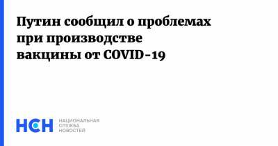 Владимир Путин - Путин сообщил о проблемах при производстве вакцины от COVID-19 - nsn.fm - Россия