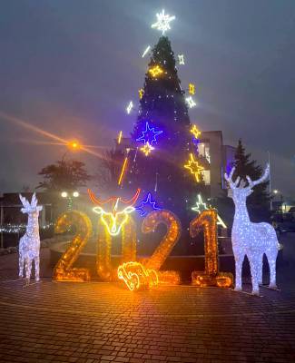 В центре Кирилловки засияли новогодние инсталляции, – фото - inform.zp.ua