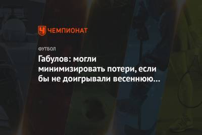 Владимир Габулов - Габулов: могли минимизировать потери, если бы не доигрывали весеннюю часть прошлого сезона - championat.com