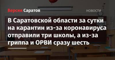 В Саратовской области за сутки на карантин из-за коронавируса отправили три школы, а из-за гриппа и ОРВИ сразу шесть - nversia.ru