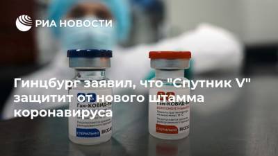 Александр Гинцбург - Гинцбург заявил, что "Спутник V" защитит от нового штамма коронавируса - ria.ru - Россия - Москва - Англия