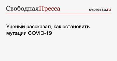 Сколтеха Георгий Базыкин - Ученый рассказал, как остановить мутации COVID-19 - svpressa.ru - Россия