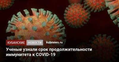 Ученые узнали срок продолжительности иммунитета к COVID-19 - kubnews.ru