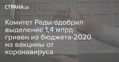 Максим Степанов - Комитет Рады одобрил выделение 1,4 млрд гривен из бюджета-2020 на вакцины от коронавируса - strana.ua - Украина