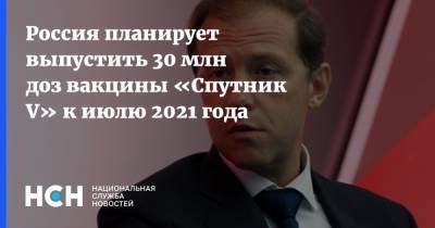 Денис Мантуров - Россия планирует выпустить 30 млн доз вакцины «Спутник V» к июлю 2021 года - nsn.fm - Россия