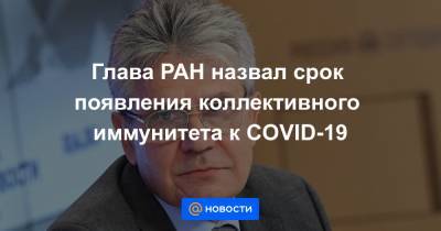 Глава РАН назвал срок появления коллективного иммунитета к COVID-19 - news.mail.ru - Россия