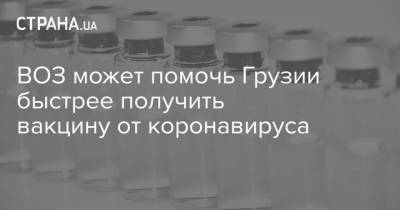 ВОЗ может помочь Грузии быстрее получить вакцину от коронавируса - strana.ua - Грузия