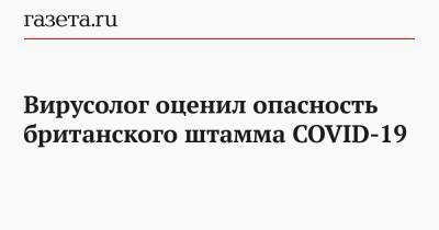 Вирусолог оценил опасность британского штамма COVID-19 - gazeta.ru