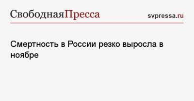 Смертность в России резко выросла в ноябре - svpressa.ru - Россия