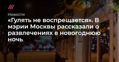 «Гулять не воспрещается». В мэрии Москвы рассказали о развлечениях в новогоднюю ночь - tvrain.ru - Москва