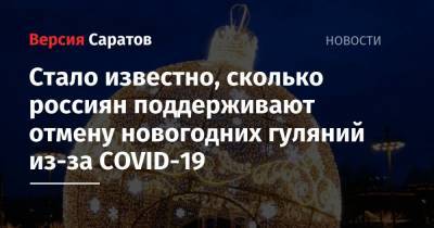 Стало известно, сколько россиян поддерживают отмену новогодних гуляний из-за COVID-19 - nversia.ru