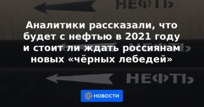 Аналитики рассказали, что будет с нефтью в 2021 году и стоит ли ждать россиянам новых «чёрных лебедей» - news.mail.ru