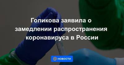 Голикова заявила о замедлении распространения коронавируса в России - news.mail.ru - Россия