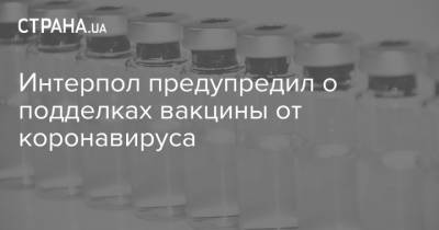 Интерпол предупредил о подделках вакцины от коронавируса - strana.ua - Украина