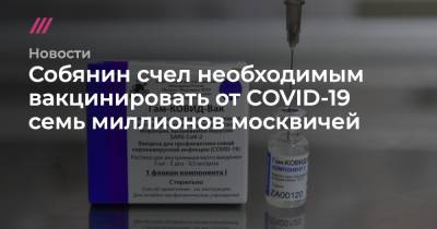 Владимир Путин - Собянин счел необходимым вакцинировать от COVID-19 семь миллионов москвичей - tvrain.ru