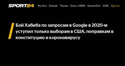 Хабиб Нурмагомедов - Джастин Гейджи - Бой Хабиба по запросам в Google в 2020-м уступил только выборам в США, поправкам в конституцию и коронавирусу - sport24.ru - Сша